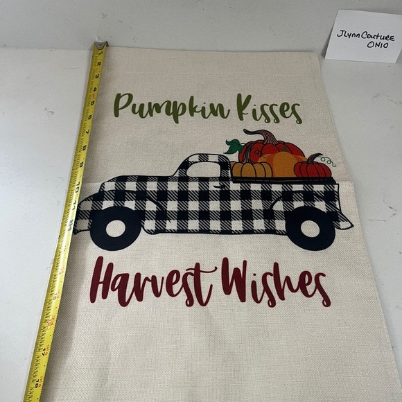 NEW Harvest Wishes Fall Garden Flag,Pumpkin Kisses Garden flag, Happy fall … - Picture 1 of 5